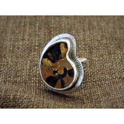 Silver Ring 925 with Ammonite