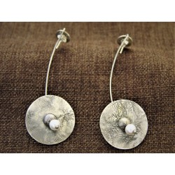 silver earrings 925 with pearl