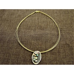 925 silver pendant  gold...